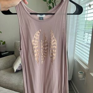 Beige flowy tank top